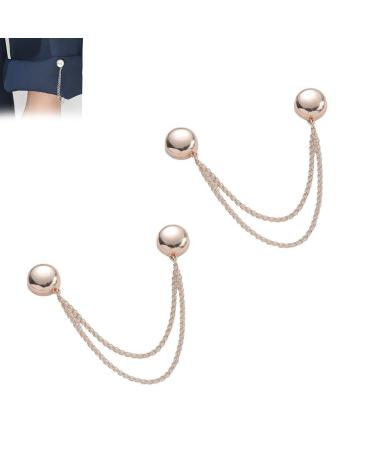 Multi-Function Magnetic Clothing Clips Multi-Purpose Magnetic Pinless Brooch for Women Clothes Hijab Pins Decorate Powerful Hijab Magnets with Chain (Rose Gold 1 Pair) Rose Gold 1 pair