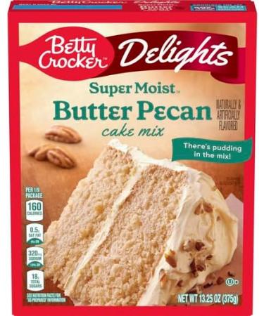 Betty Crocker Delights Super Moist Butter Pecan Cake Mix 13.25oz (375g) | Bowl to Oven in Minutes | Pack of 2 - Buy Online on GoSupps.com
