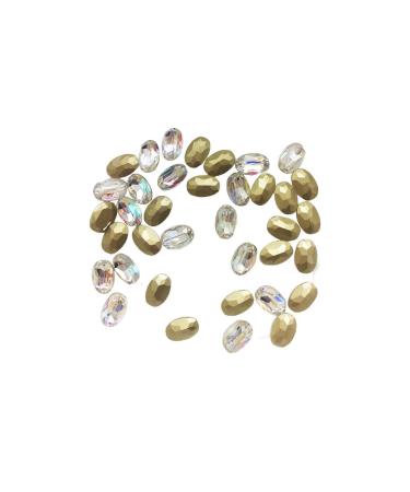dijiusidy Nail Rhinestones Manicure Decorations Multiple-Shape Multi-color Glass DIY Decor Stickers Eye-catching Beauty Tools 4 * 6mmOval 4*6mmoval