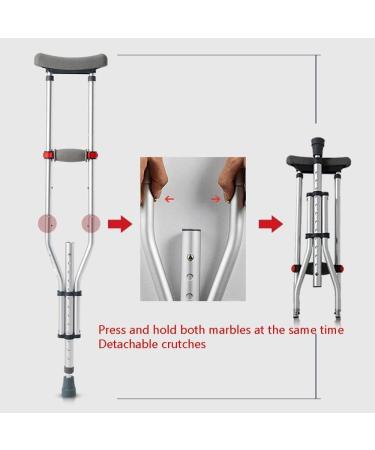 Underarm Crutches for Walking Aluminum Folding Armpit Crutches Height Adjustable 43 to 63 Inches Walking Sticks w/Underarm Pad & Handgrip for Travel and Storage Independence - Buy Online on GoSupps.com