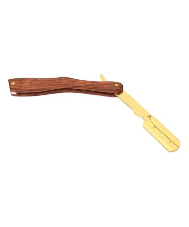 Premium Manual Razor for Professional Hairdressers - Vintage Straight Edge Razor with Durable Anti-Slip Wood | S80-7 Gold Knife Holder - Buy Online on GoSupps.com