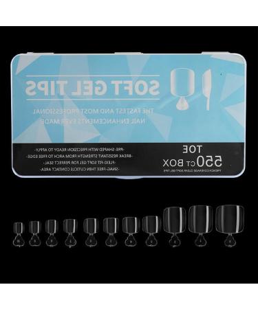 550Pcs Clear Soft Fake Toenail Square Fake Toenail Full Coverage Press On Toe Nail for Nail Extension DIY Fake Foot Nail Press On Toenails Artificial Toenails for Women Full Cover Toe Nails Toenail