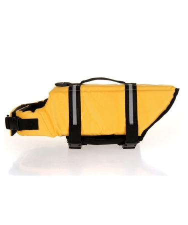 Shtgoi Dog Wimming vest Reflecting rescue vest for dogs with rescue handle Pets Pets Handlebears Building Answest puppies Safety Swimming suits Dog vests for swimming boot driving water yellow