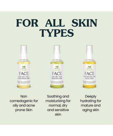 Clearly FACE Natural Oil Cleanser & Makeup Remover | Anti-Aging Cleansing Oil with Rosehip & Avocado | Vegan & Water-Free | Ideal for Mature Skin - Buy Online on GoSupps.com