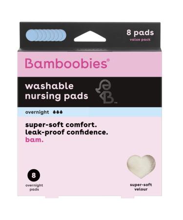 Super Soft Bamboobies Nursing Pads - Reusable & Washable Breast Pads for Breastfeeding - Milk Proof Bamboo Rayon Liner - Blue, 4 Pairs - Perfect Baby Shower Gifts - Buy Online on GoSupps.com