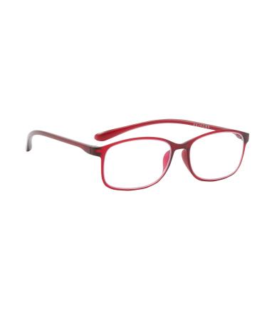 PROFLEX BluOptix Blue Light Blocking lightweight flexible scratch resistant unisex (mens + womens) computer screen technology reading glasses +0.0 +1.0 +1.5 +2.0 +2.5 +3.0 +3.5 +4.0 Red 2.0 Dioptres
