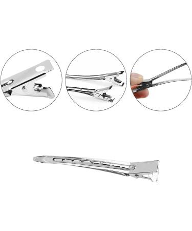 Duck Bill Hair Clips Silver Metal Hair Clips for Styling Metal Hair Clips for Women Long Hair Metal Curl Setting Section Hair Clips Duck Bill Sectioning Clips Pin Curl Clips with a Pin Tail Comb - Buy Online on GoSupps.com