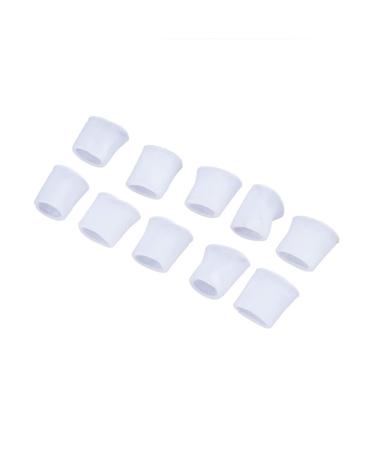 ULTNICE Toe Separator 5 Pairs of Pinky Toe Sleeves Gel Corn Cushion Pads Toe Protectors for Blister Corn Nail Issue Reduce Friction (White Open Sleeve) Gel Toe Protector