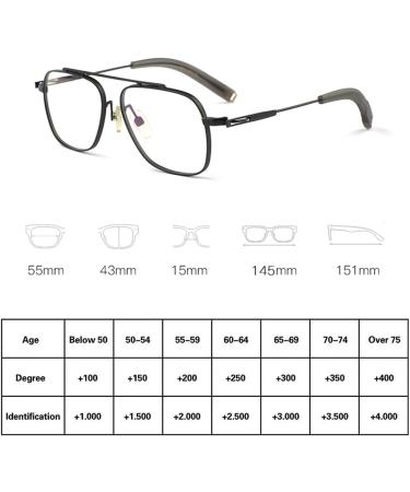 Riccie Varifocal Glasses - Pure Titanium Retro Aviation Eyewear for Drivers & Office - Multi-Focus Anti-Blasting +3.0 Strength - Buy Online on GoSupps.com