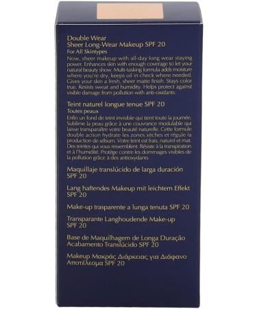 Estee Lauder Est e Lauder Double Wear Sheer LongWear Makeup SPF 20 1C1 Cool Bone 30 ml - Buy Online on GoSupps.com