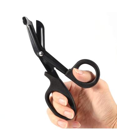 Medical Bandage Scissors Stainless Steel EMT and Trauma Scissors Bent Bandage Scissors First Aid Scissors for Students Paramedic Nurses Doctors Precise Cut(Black)