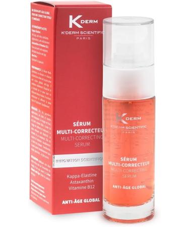 K'Derm Scientific - Multi-Corrective Serum - Anti-Aging Treatment with Kappa-Elastine - Facial Treatment - Pump Bottle - 30 ml - Buy Online on GoSupps.com