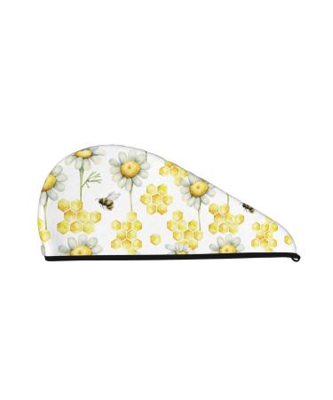 Sweet Honey Microfiber Hair Towel Soft Super Absorbent Hair Towel Wrap for Women Coral Velvet Quick Dry Hair Cap for Long Curly and Thick Hair