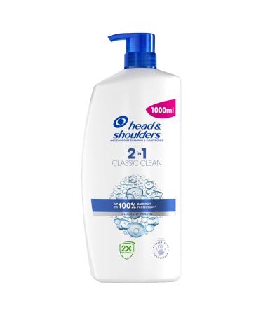 Head & Shoulders, Classic 2in1 Anti-Dandruff Shampoo and Conditioner, Cleanses and Moisturizes Hair and Scalp, 1000 ml