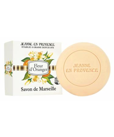 Jeanne En Provence JEANNE EN PROVENCE - Solid Body & Hand Soap - Orange Blossom Scent - Cleanses Softens & Perfumes - 95% Naturally Derived Ingredients - Made in Grasse France - 100g