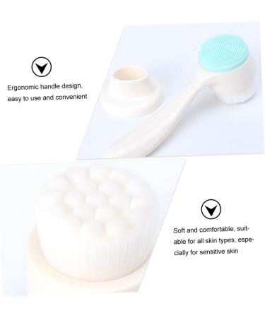 POPETPOP 1pc Face Brush Blackhead Removing Brush Face Soap Brush Face Skin Care Exfoliator Manual Face Hand Held Face Manual Facial Brush Silicone Brush Abs Double Sided White - Buy Online on GoSupps.com