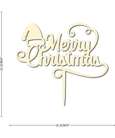 Merry Christmas Cupcake Toppers Santa Gifts Elk Children Cake Topper for Baby Shower Gender Reveal Decor Personalized Cute Reindeer Letter Dessert Food Fruit Wood Gold Glitter Style-4 - Buy Online on GoSupps.com