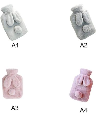 Hot Water Bottle with Rabbit Ear Cover - Light Grey Hand Warmer & Household Essential | Buy Now! - Buy Online on GoSupps.com