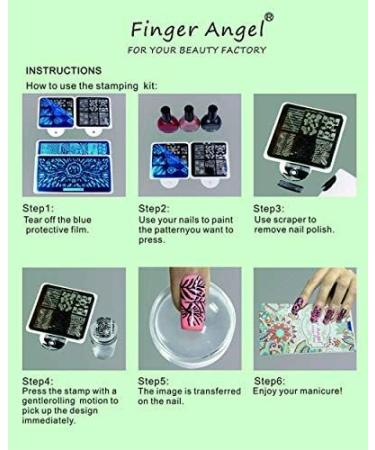 FingerAngel 8pcs Nail Stamp Plates Set with Stamper, Scraper & Storage Bag - Nail Art Stamping Plate with Various Designs | Leaves, Flowers, Animals - Template Image Plate - Buy Online on GoSupps.com