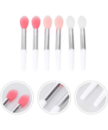 FRCOLOR Silicone Lip Brush 6 Pieces Reusable Single Head Lipstick Applicator Brushes Mini Silicone Lip Balm Brush Lip Balm Oil Applicator Professional Makeup Brush Tool (Pink White) - Buy Online on GoSupps.com