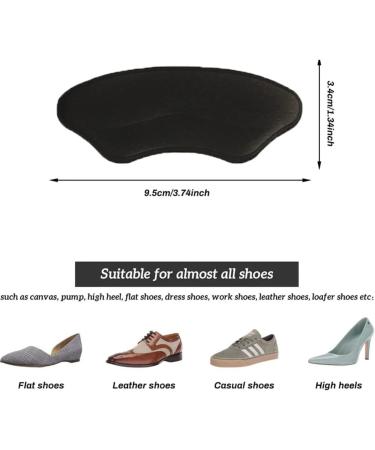 Self-Adhesive Heel Pads for Too Big Shoes - 4 Pairs + Black | Prevent Heel Slip and Blister | Improved Shoe Fit and Comfort - Buy Online on GoSupps.com