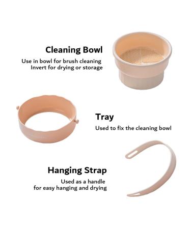 2 in 1 Silicone Makeup Brush Cleaning Mat & Drying Holder - Portable Pink Cosmetic Brush Cleaner - Buy Online on GoSupps.com