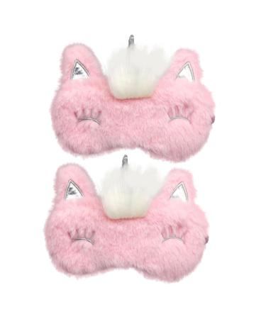 FRCOLOR 2pcs Plush Eye Mask Sleeping Eye Pad Sleeping Mask Eye Pillow for Sleeping Night Eye Mask Car Diffuser Sleep Mask for Men Eye Patch Eye Masks Goggles Household Child Pink