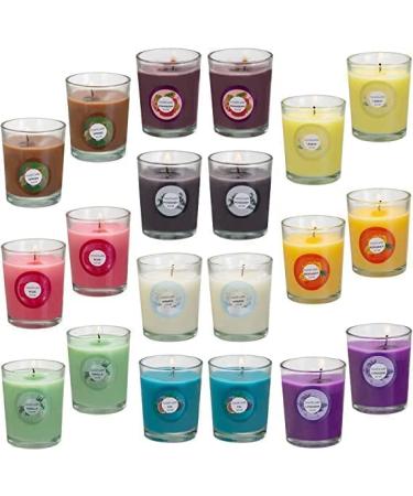 20 Pack Strong Scented Candles Gift Set with 10 Fragrances for Home and Women, Aromatherapy Soy Wax Glass Jar Candle