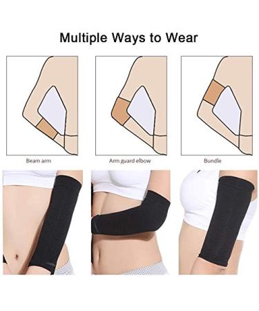 Arm Slimming Shaper - 2 Pairs Compression Sleeves for Women | Weight Loss Upper Arm Fat Reduction - All Black - Buy Online on GoSupps.com