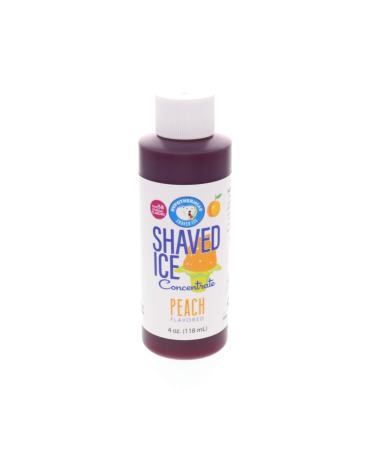 Peach Shaved Ice and Snow Cone Flavor Concentrate 4 Fl Ounce Size (makes 1 gallon of syrup with sugar and water added)