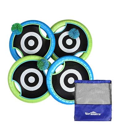 WIn SPORTS Trampoline Paddles Disc,Indoor Outdoor Game for 4 Players,Camping Game for Kids, Adults,Couples, Friends,Family, Includes 4 Rackets, 3 Rubber Koosh Balls,1 Storage Bag