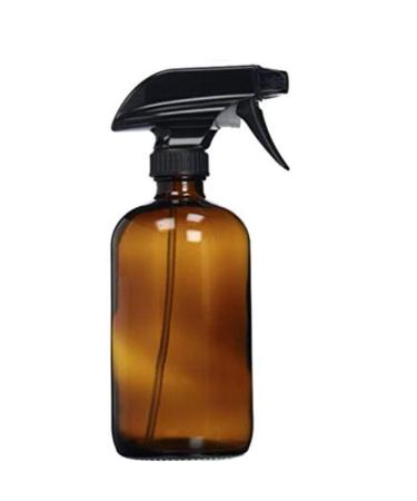 Empty Amber Glass Spray Bottle - Large Capacity Container Durable Black Mist Sprayer for Essential Oils (250ml)