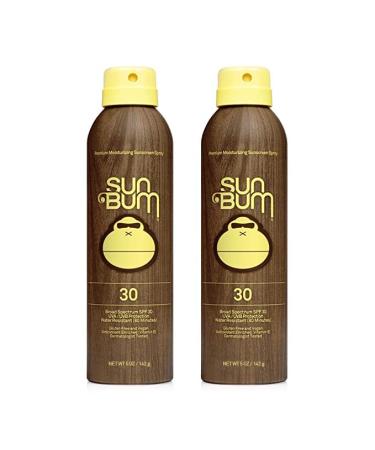 Sun Bum Original SPF 30 Sunscreen Spray Vegan and Reef Friendly (Octinoxate & Oxybenzone Free) Broad Spectrum Moisturizing UVA/UVB Sunscreen with Vitamin E 5 Fl Oz (Pack of 2)
