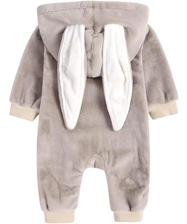 Kids Tales Newborn Baby Winter Warm Rabbit Ear Hooded Romper 9-12 Months with Thick Fleece - Cute and Cozy! - Buy Online on GoSupps.com