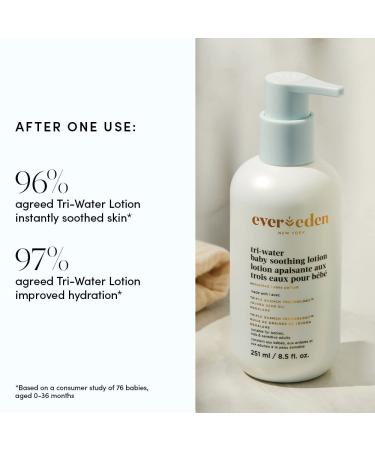 Evereden Tri Water Baby Lotion 8.5 fl oz | Non-Toxic Fragrance-Free Clean Baby Care | Safe Ingredients for Your Baby - Buy Online on GoSupps.com
