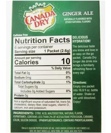 Ginger Ale Singles To Go Powdered Drink Mix 2 Boxes with 6 Packets Each - 12 Total Servings Sugar-Free Drink Powder Just Add Water 6 count (Pack of 2) Keto Burst with Flavor Zero Guilt! Low Carb Zero Sugar Drink Mix - 1 Box of Canada Dry Ginger Ale and 1  - Buy Online on GoSupps.com