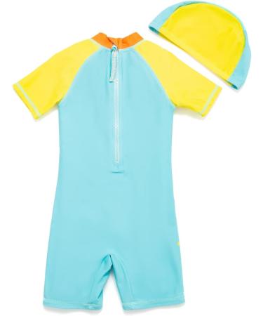 BONVERANO Baby Boys Swimsuit - Short-Sleeve One Piece Swimwear (3-6 Months) with UPF 50+ Sun Protection - Buy Online on GoSupps.com