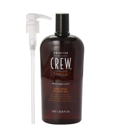 AMERICAN CREW Firm Hold Styling Gel  33.8 Oz with Pump Natural 33.8 Fl Oz (Pack of 1)
