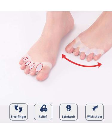 Yoga Gel Toe Separators - Foot Pain Relief & Toe Straightener Spreader - Silicone Toe Spacers for Bunions & Hammer Toe - 2 Pairs White - Buy Online on GoSupps.com