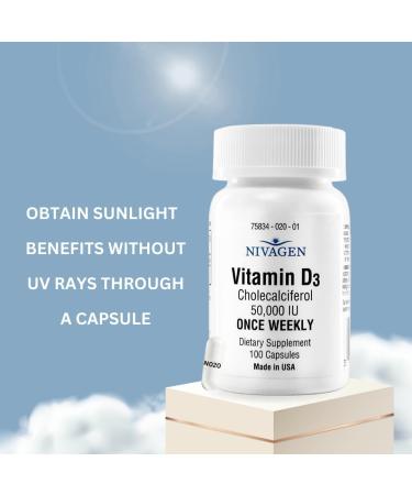 Vitamin D2 Liquid Drops (Ergocalciferol) 400 IU - 60ml (8 000 USP 1 200 Servings) + Vitamin D3 50 000 IU Capsules (100 Count) - Buy Online on GoSupps.com