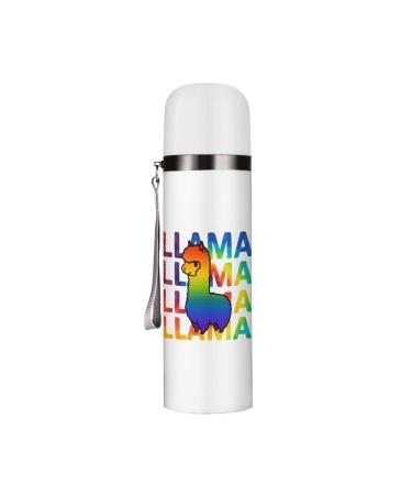 Tie Dye Rainbow Llama Insulated Water Bottle 19 OZ Stainless Steel Travel Mug For Drink Sports Camping Hiking Outdoors
