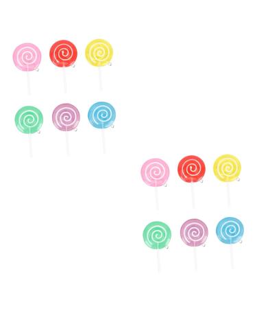 Toyvian 12 Pcs Lollipop Model Tree Hanging Ornaments Diy Crafts Large Candy Ornaments Mini Lollipops Embellishments Candy Props Cupcake Decorating Plastic Dessert Child Display 6X3.2CMx2pcs 1