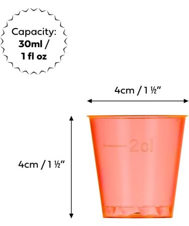 MATANA 300 Neon Plastic Shot Glasses - 1oz Party Shot Cups for Wine Tasting, Condiments, Sauce, Jello Shots & More - Sturdy & Reusable - Buy Online on GoSupps.com