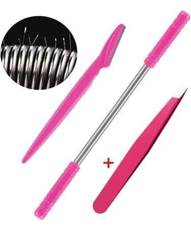 Portable Face Hair Removal Kit with Eyebrow Razor & Tweezer Spring Hair Remover for Unwanted Lip Chin Face Neck Hair - Buy Online on GoSupps.com