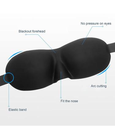 3D Contoured Blackout Sleep Eye Mask for Men and Women - Ultimate Sleeping Aid for Night Sleeping, Travel, and Naps - Soft Comfort Eye Shade Cover and Blindfold in Black - Buy Online on GoSupps.com