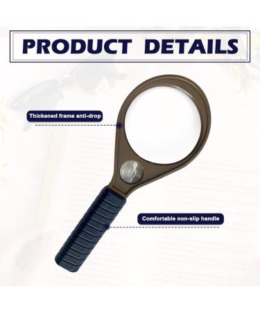 20 x & 10 x Handheld Magnifier Glass with Protective Sleeve Small Reading Magnifying Glass with Non Slip Handle Portable Hand Held for Seniors Students Exploring (65mm Blue & Brown) - Buy Online on GoSupps.com