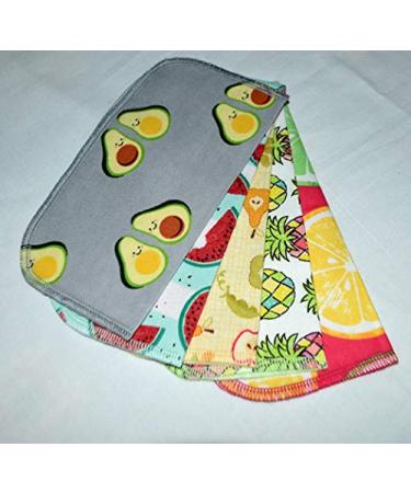 Farmers Market 1 Ply Printed Flannel Little Wipes 8x8 Inches Set of 5 - Eco-Friendly Cleaning Cloths - Buy Online on GoSupps.com