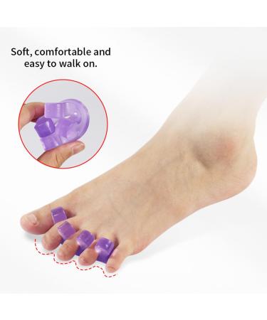 Movkzacv Silicone Toe Spreaders - 2 Pairs for Foot Care Nail Polish & Toe Correction - Pink & Purple - Buy Online on GoSupps.com