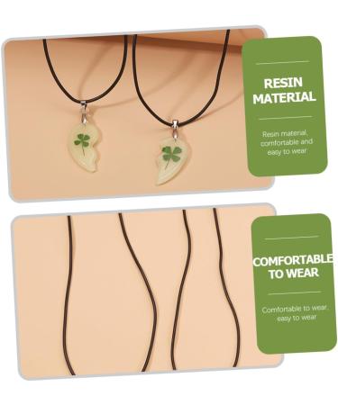 Abaodam 2 Pairs Four Leaf Necklace Greenery Decor Irish Bead Necklace Delicate Necklace Girl Lovers - Buy Online on GoSupps.com