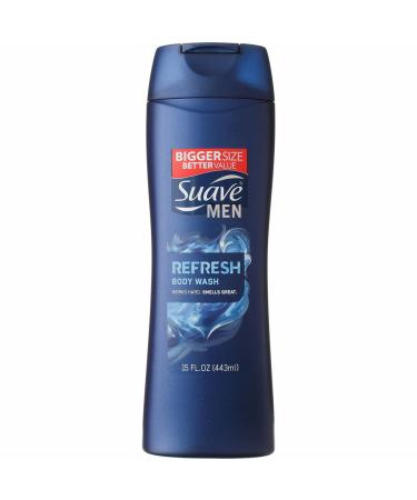 Suave Men Refreshing Body Wash 15 oz 2-Pack - Hydrating Formula - Buy Online on GoSupps.com